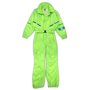 VINTAGE Obermeyer Ski Suit Thinsulate High Visibility Neon Green Y2k Gorpcore